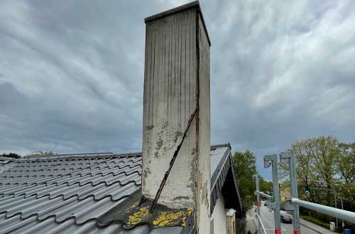 Ohne Schornsteinverkleidung vorher